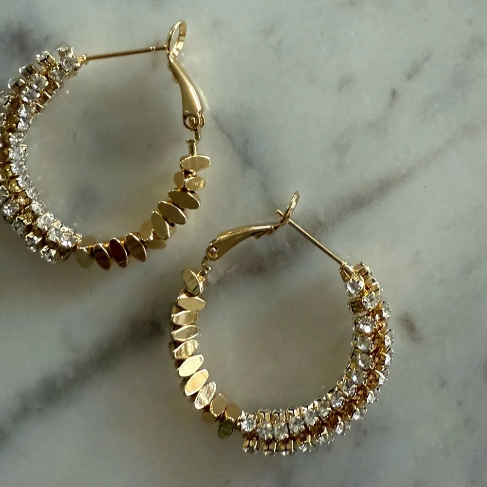 Elegant Gold and Silver Hoop Earrings